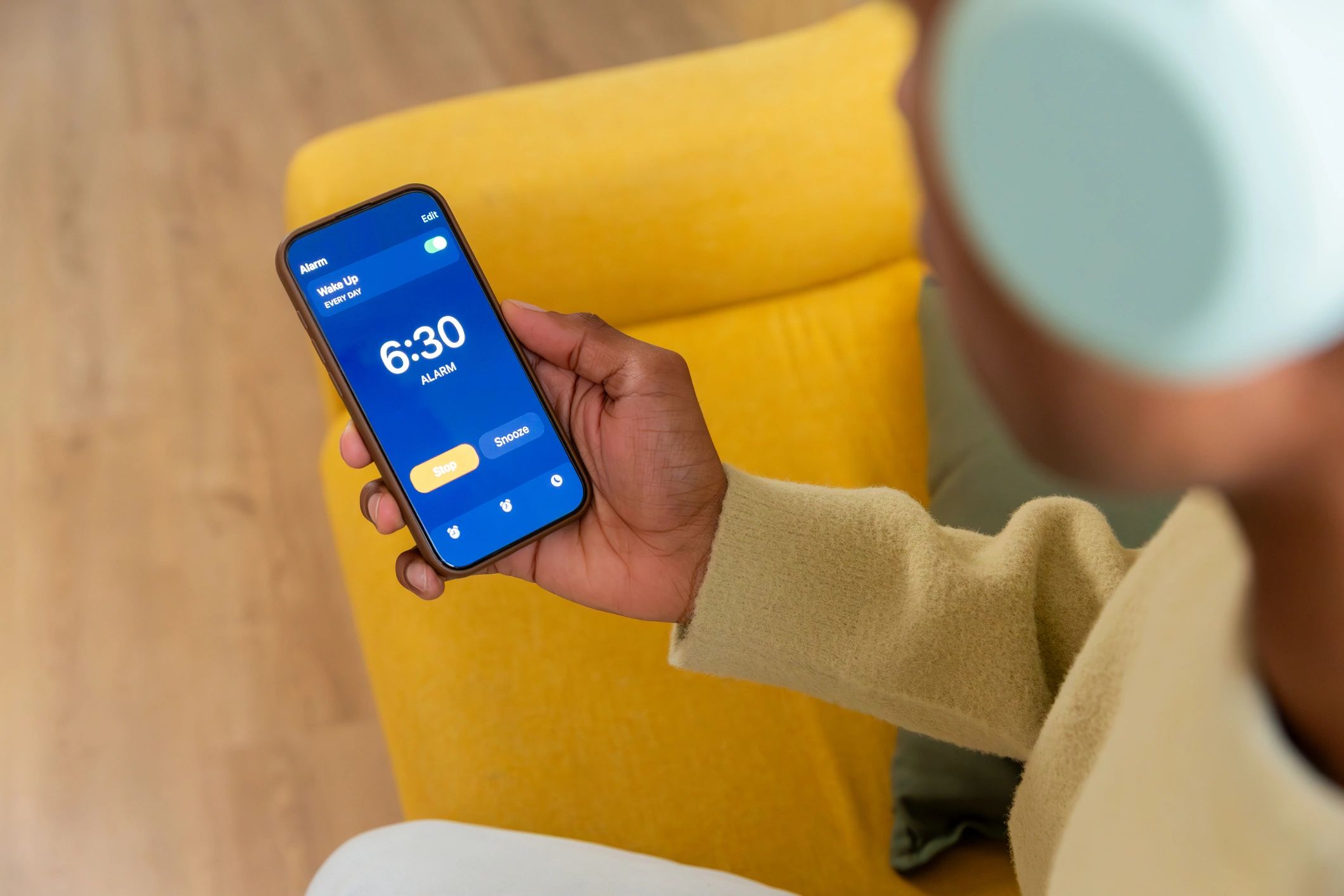 Smartphone used to manage a security alarm system